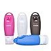 KANARS Portable Travel Bottles Silicone Containers Set of 4,Blue/Orichid/White/Charcoal Gray,3 oz