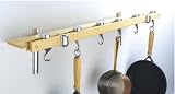 Concept Housewares PR-40222 36-Inch Hardwood Wall-Mount Pot Rack, Natural