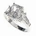 SilverBin Sterling Silver Engagement Style Square Clear CZ Ring with CZ Accents
