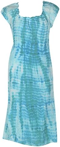 Plus Size Aqua Tiered Tie Dye Maxi Dress --Size: 2x Color: Aqua