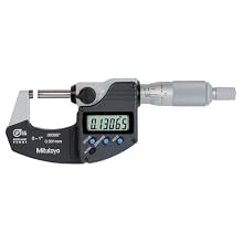 Mitutoyo 293-340 Digimatic Outside Micrometer, 0-1" Range, 0.00005"/0.001mm Resolution, IP65, No Output, with Ratchet