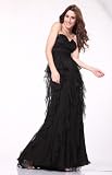 C1582A Strapless Black Ruffle Pageant Homecoming Prom Dress