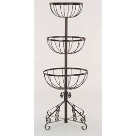 Gardman 3 Tier Flower Fountain Baskets Black