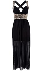 Sexy Cocktail Halter Sequined Backless Chiffon/Polyester/Spandex Shift Skater Dress/Maxi Dress 