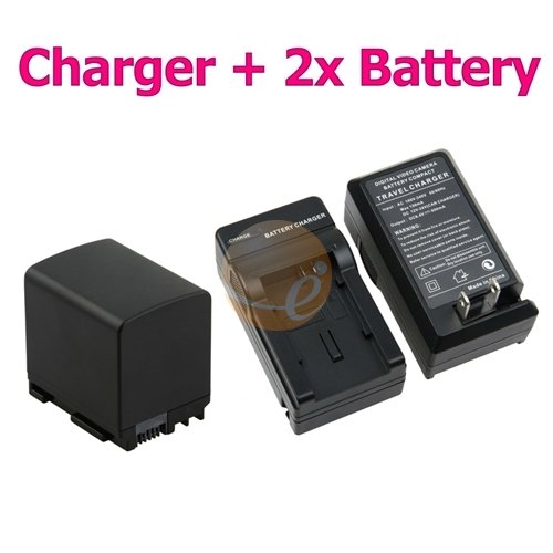 2 PACK Canon BP-819 Battery + Replacement Battery Charger for Canon Digital Camera VIXIA HF 10 / HF 100 / HF 11 / HF 20 / HF 200 / HF 21 / HF M30 / HF M300 / HF M31 / HF S10 / HF S100 / HF S11 / HF S20 / HF S200 / HF S21 / HG 20 / HG 21 / HG 30.