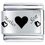 enlarged image: Mother Son Hearts Italian Charms Bracelet Link