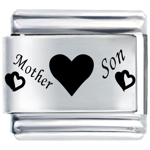 Mother Son Hearts Italian Charms Bracelet Link