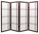 Review Oriental Furniture  / Double Cross Japanese Shoji Folding Screen Room Divider ( Cherry Rosewood ) 4 Panel