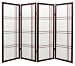 Double Cross Japanese Shoji Folding Screen Room Divider ( Cherry Rosewood ) 4 Panel