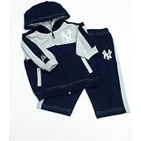 New York Yankees Newborn Baby Boy Two Tone Knit Hooded Jogging Suit