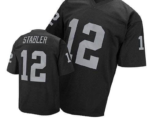 Oakland Raiders #12 Stabler Throwback Black Jerseys Authentic Football Jersey Size 48-56 (Please Select the Size When You Order, Can Do Drop Shipping)
