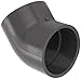 GF Piping Systems PVC Pipe Fitting, 45 Degree Elbow, Schedule 80, Gray, 1-1/2
