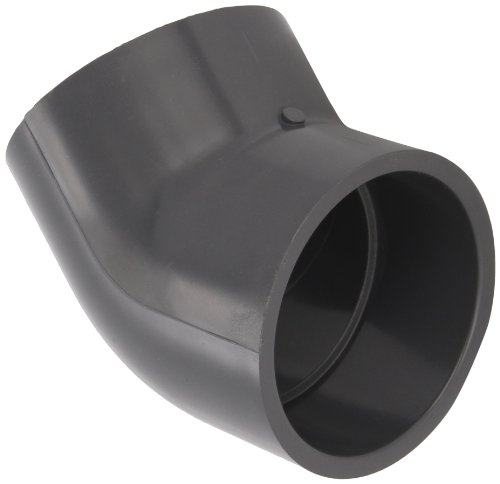 GF Piping Systems PVC Pipe Fitting, 45 Degree Elbow, Schedule 80, Gray, 1" Slip Socket