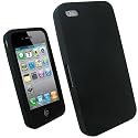 igadgitz Silikon Hülle Etui Case Schutzhülle Tasche in Schwarz für Apple iPhone 4 HD 16gb & 32gb + Display Schutzfolie