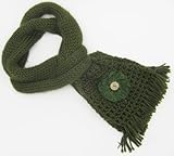 Lightweight Acrylic Scarf for Girls - Cozy in Olive Green (One-of-a-kind)