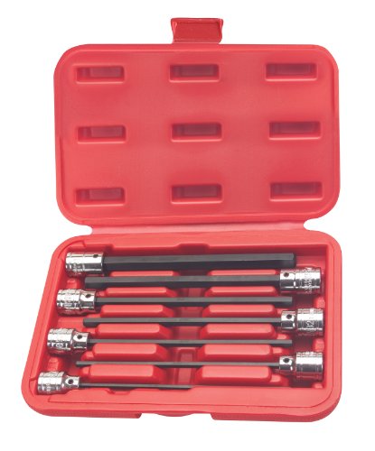 TEKTON 1362 3/8-Inch Drive Extra Long Hex Bit Socket Set, SAE, 7-Piece