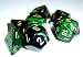 Chessex Dice: Polyhedral 7-Die Gemini Dice Set - Black & Green w/Gold