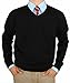 Luciano Natazzi Mens Sweater V-Neck Merino Wool Pullover Cashmere Touch Trim Fit