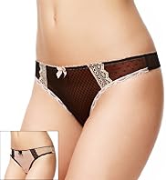 2 Pack Limited Collection Lace & Mesh Spotted Thongs