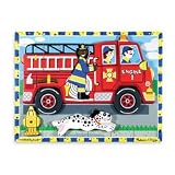 Melissa & Doug Deluxe Fire Truck Chunky Puzzle - B000E99Y6S