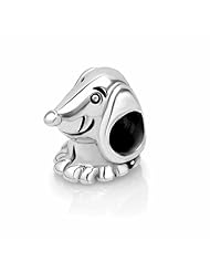 Chuvora Sterling Silver Dachshund (Dog) Bead Charm Fits Pandora Bracelet