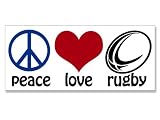 Peace Love Rugby Bumper Sticker