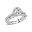 14K White Gold 3/4 ct. Diamond Bridal Engagement Set