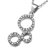 Clear Crystal Circle Sterling Silver Pendants Jewelry For Women