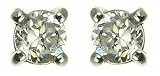 Image of 9ct White Gold Ladies 1/4 Carat Solitaire 4 Claw Diamond Stud Earrings