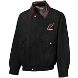 NFL Reebok Arizona Cardinals Black Navigator Cotton Canvas Full Zip Jacket (Large)
