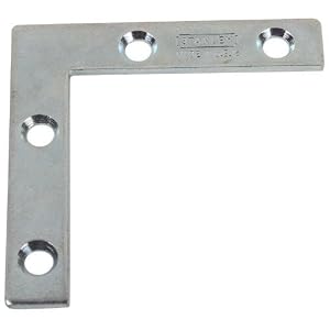 Stanley Hardware 3-Inch Flat Corner Brace, Zinc Plated, 4-Pack #756891 by 