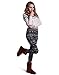HDE Women Winter Knit Leggings Fleece Line Nordic Design Thermal Insulated Pants(White Black Gray Nordic Snowflake L)