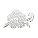 ID 6789 Lace White Flower Blossom Patch Craft Symbol Embroidered Iron On Applique
