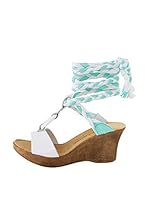 Dolceamore Sandalias de cuña (Blanco / Verde Agua)