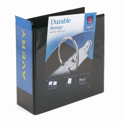 Avery Durable Slant Easy Insertt Ring View Binders, 5-Inch Large Capacity, Black (AVE09900)