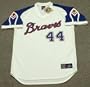 HANK AARON Atlanta Braves 1974 Majestic Cooperstown Throwback Home Baseball Jersey