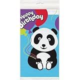 Panda Birthday Plastic Tablecloth, 84" x 54"