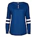 GBSELL Fashion Women Love Heart Printed Long Sleeved Round Neck T-Shirt (XL, Blue)