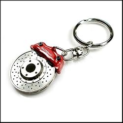 Red Caliper Racing Brake Disc Key Chain