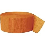 Orange Crepe Paper Streamer, 81' roll