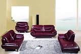 New 3pc Contemporary Modern Leather Sofa Set #AM-088-A-BURGUNDY New 3pc Contemporary Modern Leather Sofa Set #AM-088-A-BURGUNDY