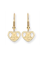 Disneys Winnie the Pooh Heart Earrings in 14 Karat Gold