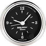 Auto Meter 1785 Street Rod Old Tyme Black Short Sweep Electric Clock Gauge
