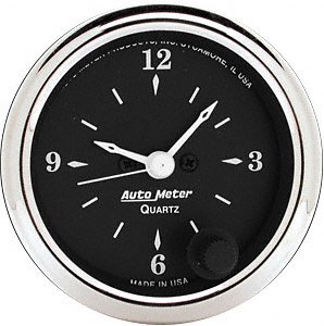 Auto Meter 1785 Street Rod Old Tyme Black Short Sweep Electric Clock Gauge