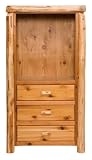 Review Black Forest Decor  / 3 Drawer Log Armoire w/TV Opening