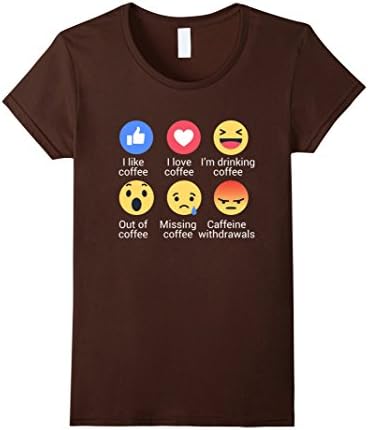 Women's Funny Coffee Emotions - Coffee emojis - Personalized Tees Large Brown