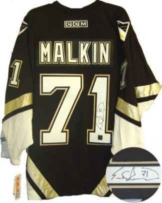 Buy Evgeni Malkin Signed Penguins Black CCM Jersey by Frameworth