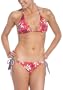 Nicole Miller Women's 2-Piece Triangle Bikini With Soft Cups,Coral,10