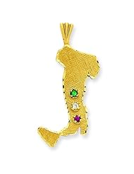 14K Yellow Gold Italy Charm Pendant Jewelry Boot