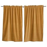 Arlee Velvet 40-by-84-Inch Pole-Top Curtains 2-Pack, Gold by Arlee